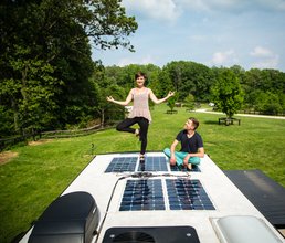 Fleksible solceller på en campingbus
